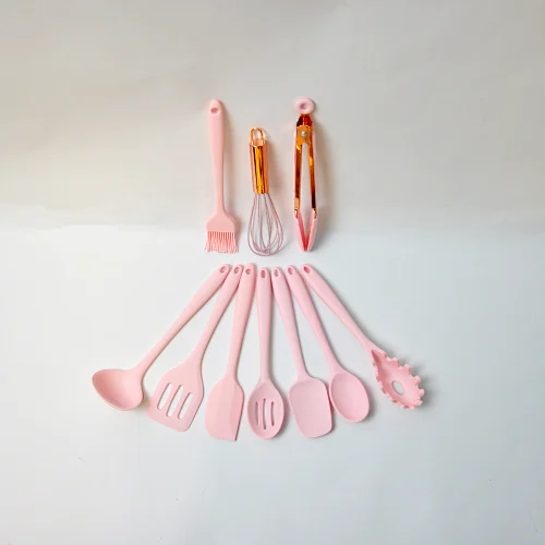 Silicone And Rainbow Metal Gold Kitchen Creative Kitchen Utensils Set Mini Camping Cook Tool