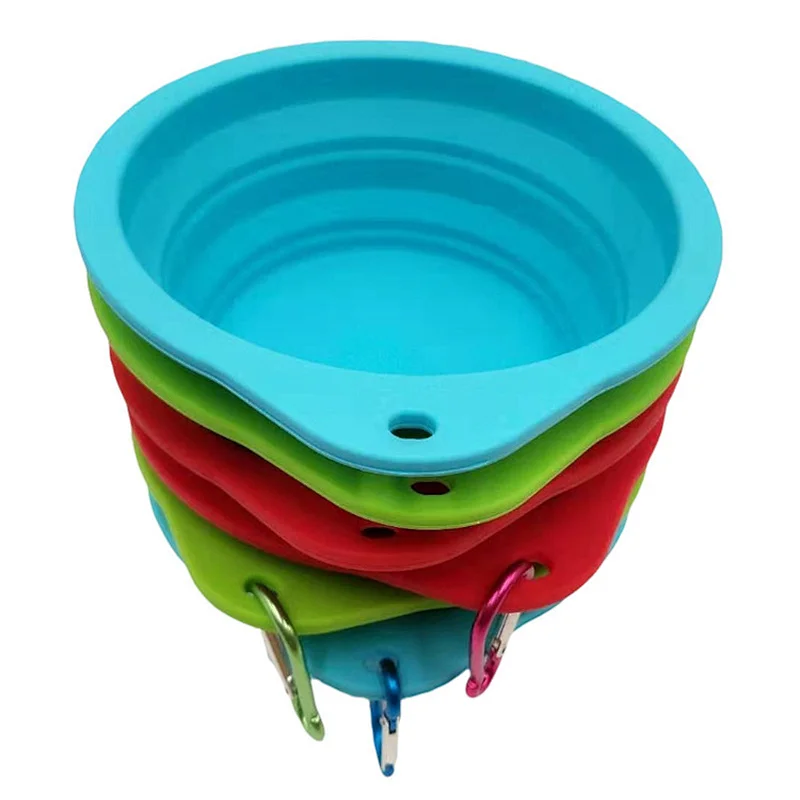 Foldable Pet Silicone Dog Food Water Bowl Collapsible Silicone Pet Bowl