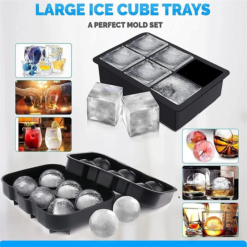 Safety Grade Silicone Ice Ball Maker Round Sphere Amazon Hot Large Sphere Ice Cube Tray Mold