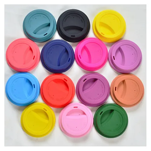 Custom Silicone Coffee Cup Reusable Lid Moon Shape Stretch Lids Silicone Cover