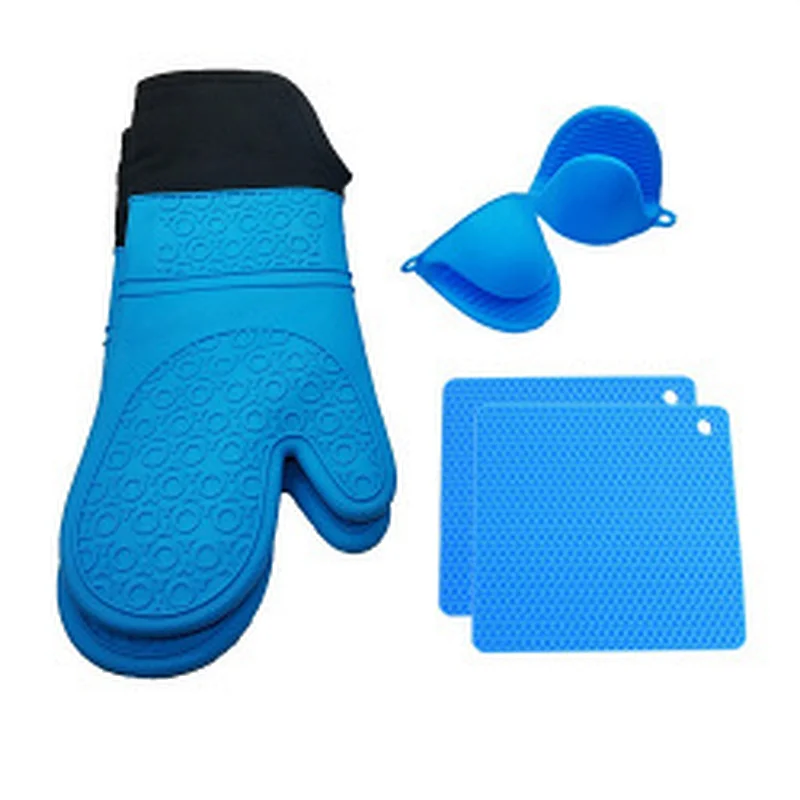 Oven Mitts With Quilted Liner Resistant Kitchen Silicone Oven Mitt