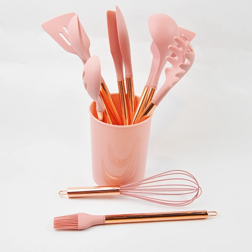 white silicone cooking utensils