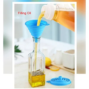 Food Grade Mini Small Silicone Collapsible Foldable Funnel For Kitchen Accessories