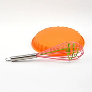 Mini Hand Silicone Ball Baking Whisk Color Stainless Steel Egg Beater Whisk