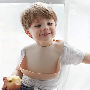 No messy feeding shock-proof silicone bib for baby silicone kid bib