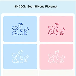 Foldable custom rectangle montessori eco-friendly coloring kids baby silicone placemat