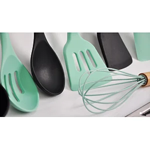 Wooden Handle Versatiles Smart accessories Bamboo Household Used Silicone Wooden Kitchen Utensils Utensil Set Cooking Tools