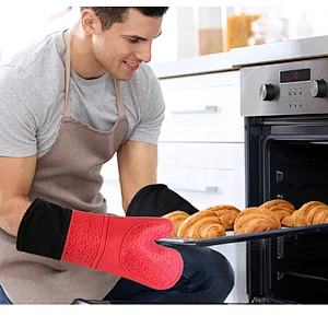 Kitchen Silicone Baking Heat Microwave Oven Mitts Non-Stick Mini Silicone Oven Mitts