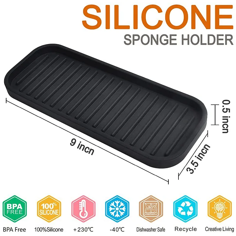 Kitchen sink organizer and kitchen silicone sink tray for Sponge Custom silicone sink beauty sponge silicone sponge holder