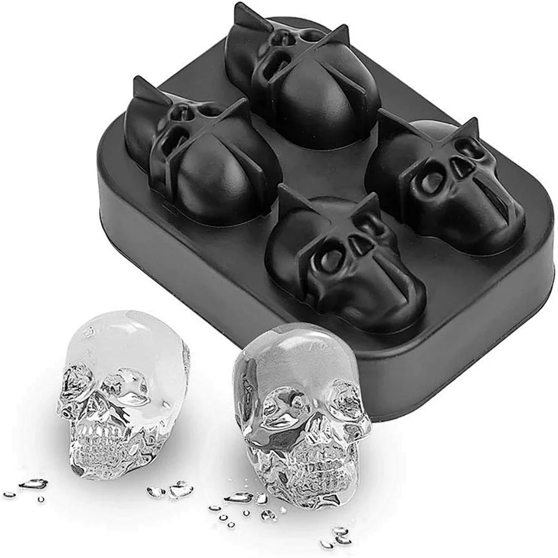 High quality ice cube trays skull ice cube tray silicone ice mold