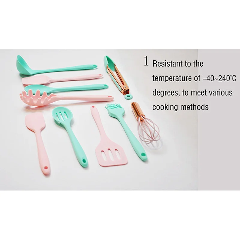 Lfgb Necessary Food Grade  Chinese Heat Resist Non Stick Custom Versatile Utensils Gadgets Mini Silicone Kitchenware Set