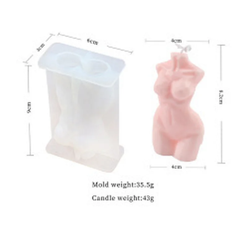 Art Body Candle Mold Female Large Human Body 3D Designer Candle Silicone Mold