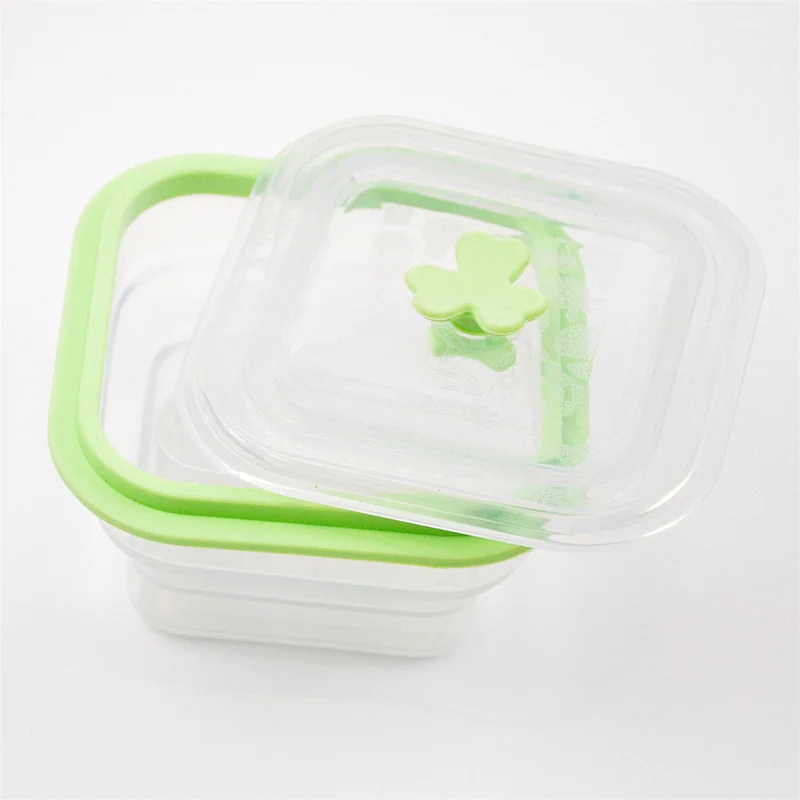 Microwaveable Collapsible Reusable Silicone Food  Leakproof Container Set