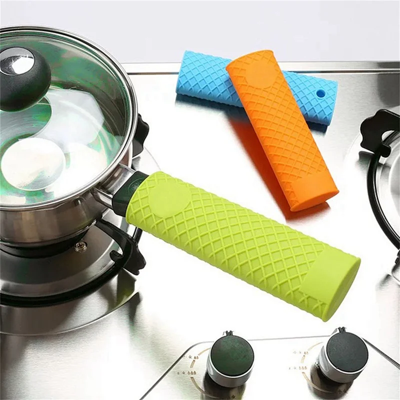 Hot Handle Holders Heat Resistant Pan Handle Cover Silicone Pot Handle Cover
