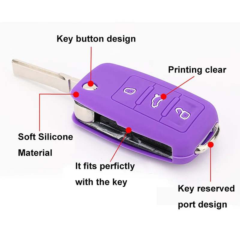 Car Key Silicone Cover Car Key Protection Cover for Peugeot