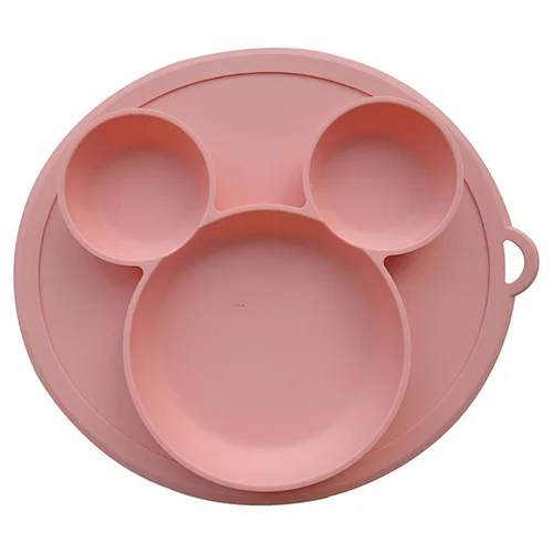100% Silicone Suction plate with placemat  Mickey baby dinner plate Baby silicone placemat