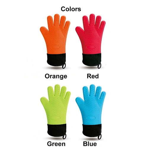 grey silicone oven gloves
