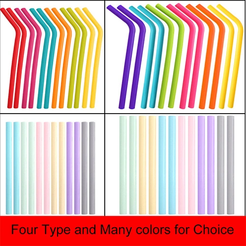 reusable silicone straws with case