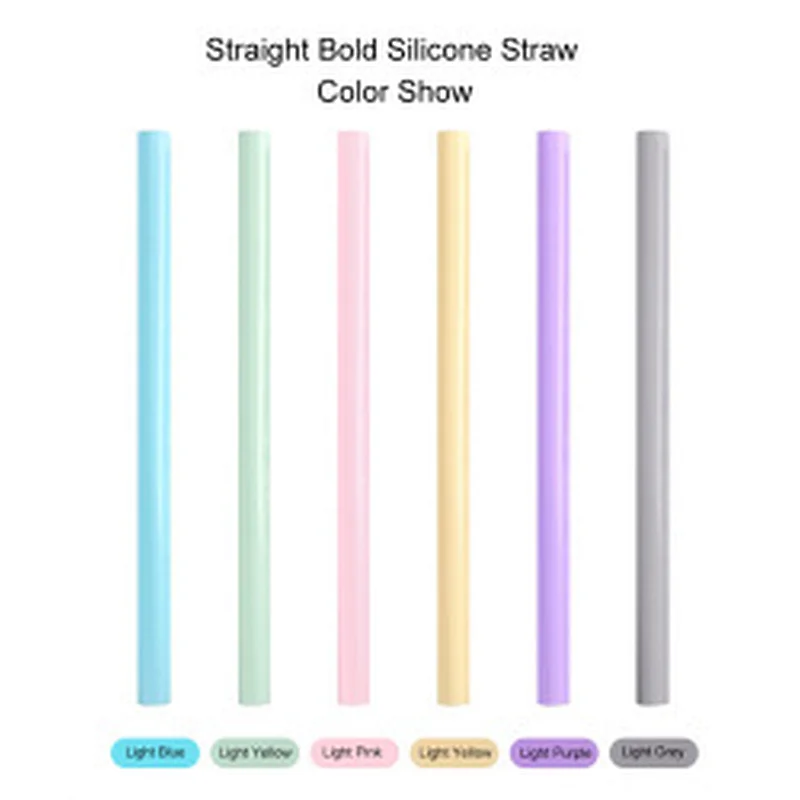 Eco Friendly Silicone Foldable Drinking Straw Collapsible Reusable Regular Silicone Drinking Straws