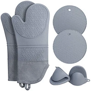 Kitchen Hot Pad Oven Mitts Silicone Oven Mitts With Silicone Trivet