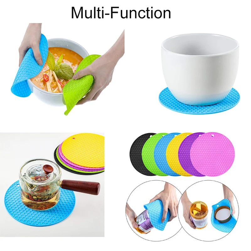 Customized Silicone Round Pot Holders Silicon Hot Pot Holder