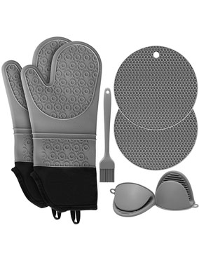 Kitchen Hot Pad Oven Mitts Silicone Oven Mitts With Silicone Trivet