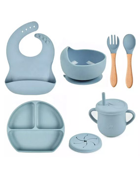 Silicone Baby Feeding Suction Bowl With Spoon Silicone Suction Bowl And Spoon Set