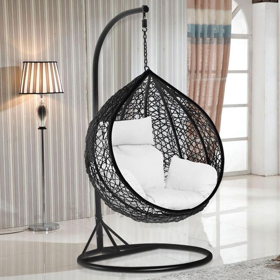 Wicker garden swing chair hot sale