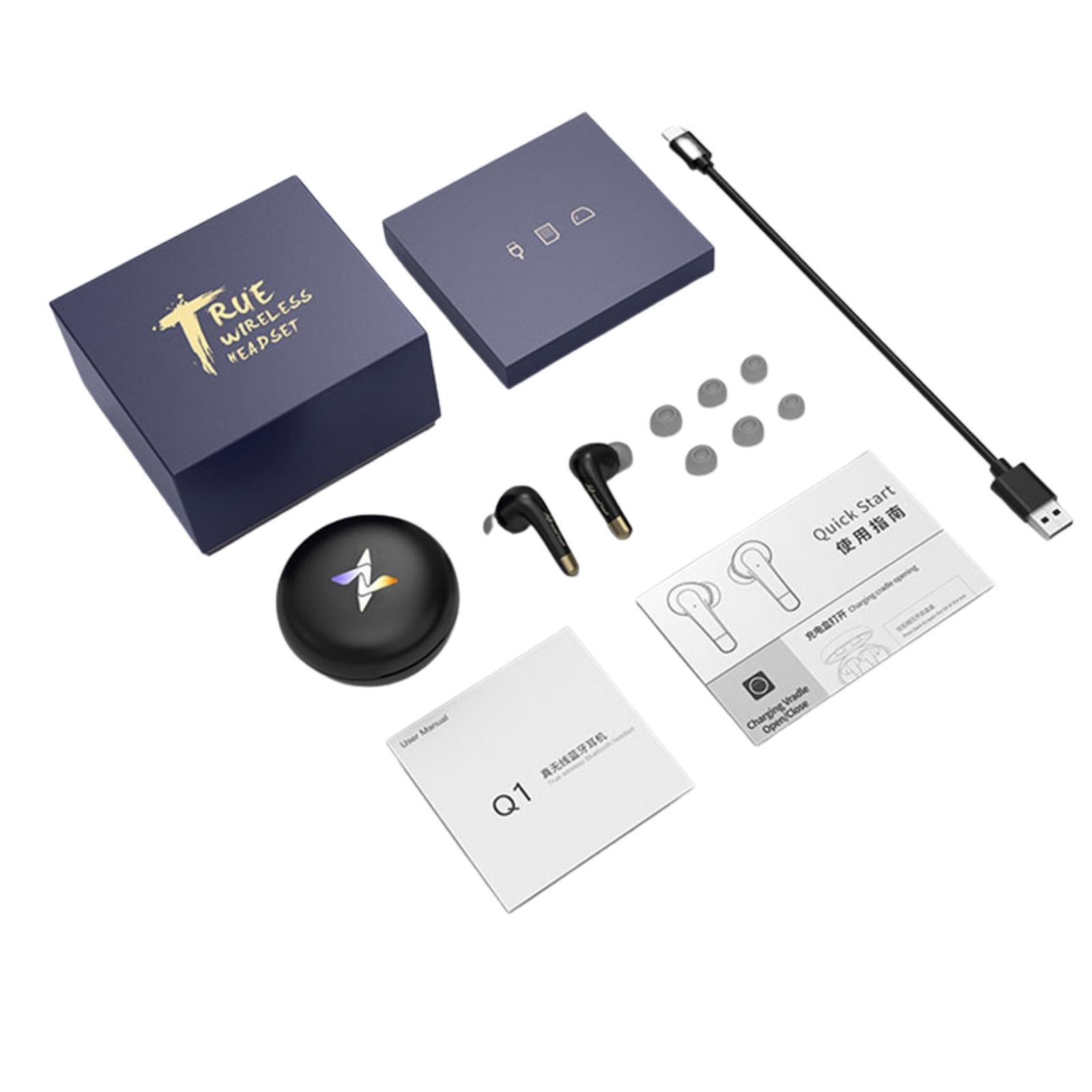 ENC Dual Microphones Bluetooth 5.2 TWS Earbuds,  Qualcomm QCC3040 Aptx