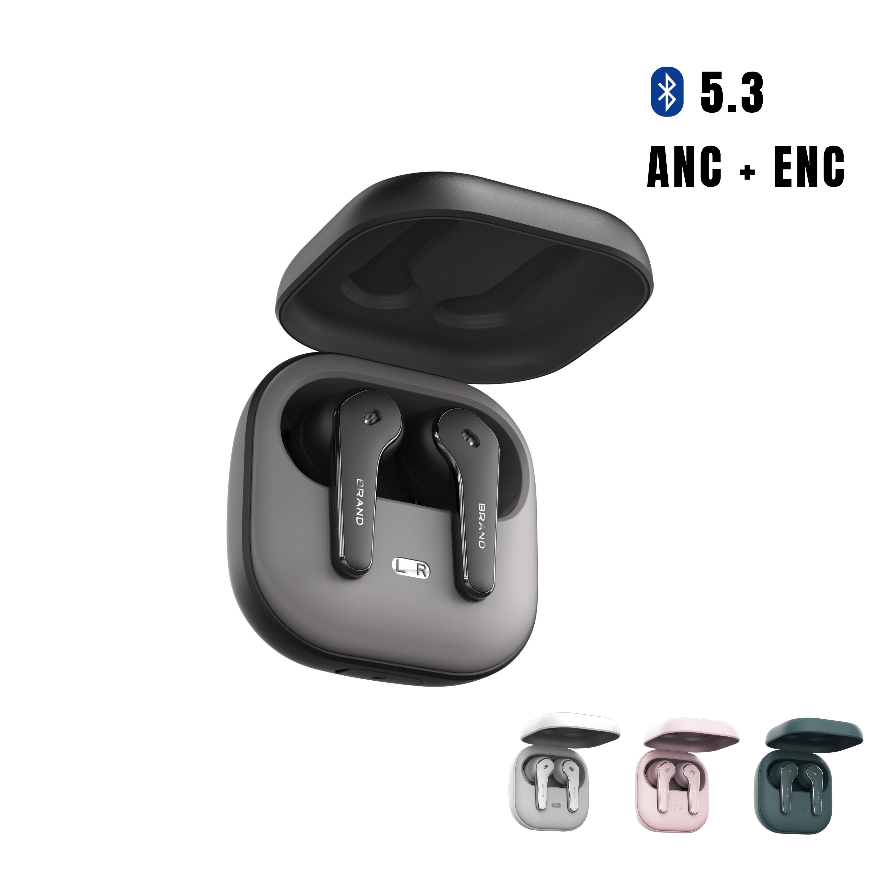 ANC ENC Dual Microphones Bluetooth 5.3 TWS Earbuds Adjustable ANC