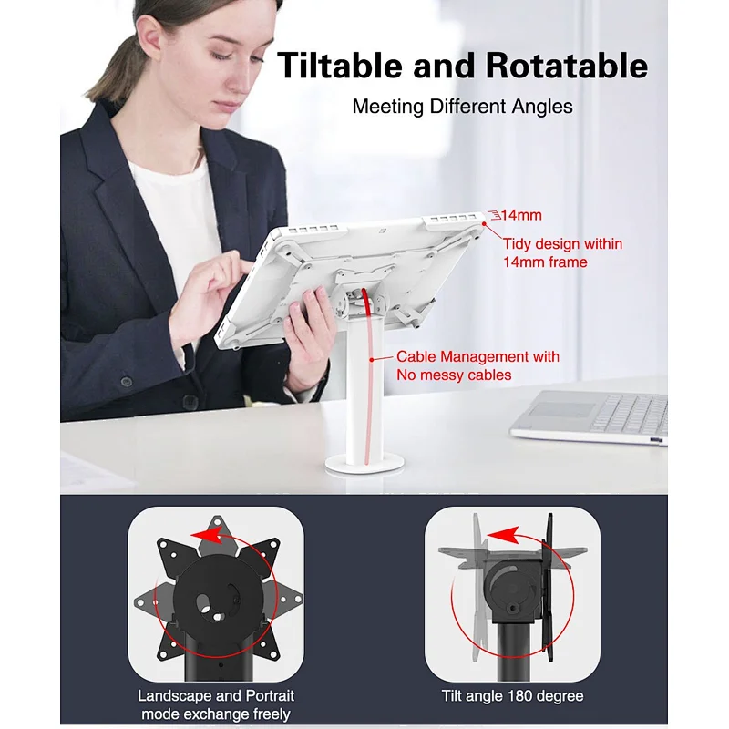 High quality for ipad andriod tablet, Foldable Adjustable anti theft stand for 10.1 inch android tablet
