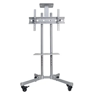 Height Adjustable Mobile TV Trolley Cart Wheels Rolling LCD Floor Stand for 32