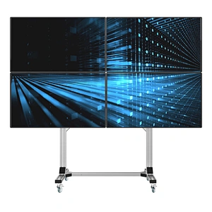 VESA 600 X 400 4 Screens Modern Monitor Mount Adjustable Moveable TV Floor Stand