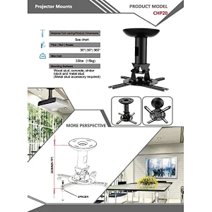 Customize stainless steel Versatile led flip down ceiling tv mount