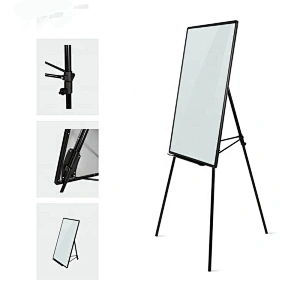 Tripod Aluminum Ally Frame Reusable Tempered Glass Whiteboard for Office/Store