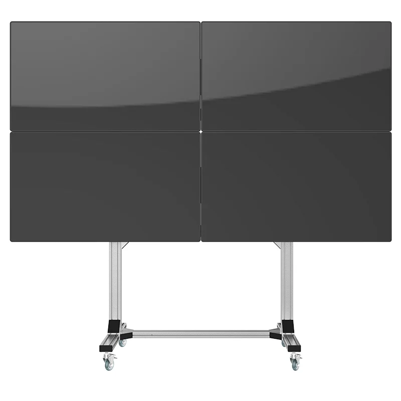 VESA 600 X 400 4 Screens Modern Monitor Mount Adjustable Moveable TV Floor Stand
