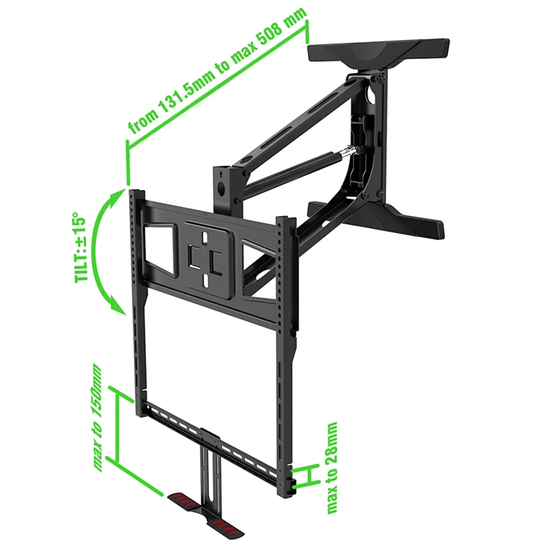 MAM600 VESA 600x400mm Swivel Rotation Fireplace TV Wall Bracket for 32''-63'' TV