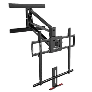Brand New Large size Gas Spring Interactive Pull-Down Mantel Fireplace TV Wall Mount for 63-100 inch TV