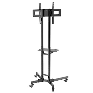 Factory Big Movable Adjustable Height Floor LED TV Stand with Wheels