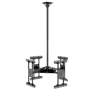 Peacemounts LCD TV Monitor 90 Degree Rotation Tilt  4 Screens Flip Down Ceiling TV Wall Mount