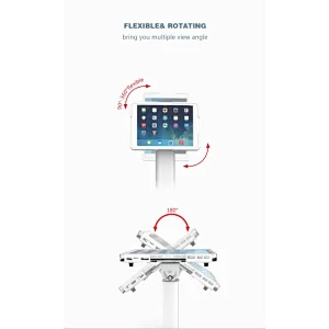 Tablet kiosk stand With Swivel 360 degreeTablet Enclosure  adjustable flexible folding for ipad stand