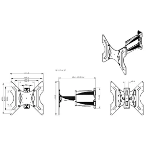 Folding LCD TV Wall Mount TV Rack Wall Mount With Super Long Arms