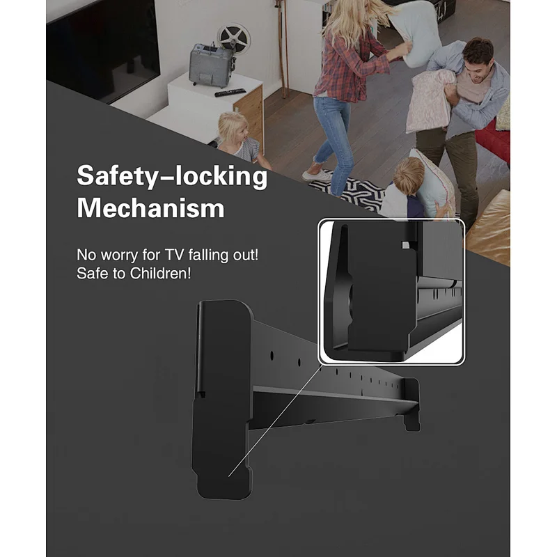 No Stud Security Easy Install TV Wall Mount Heavy Duty Bracket for 27-55 inch display