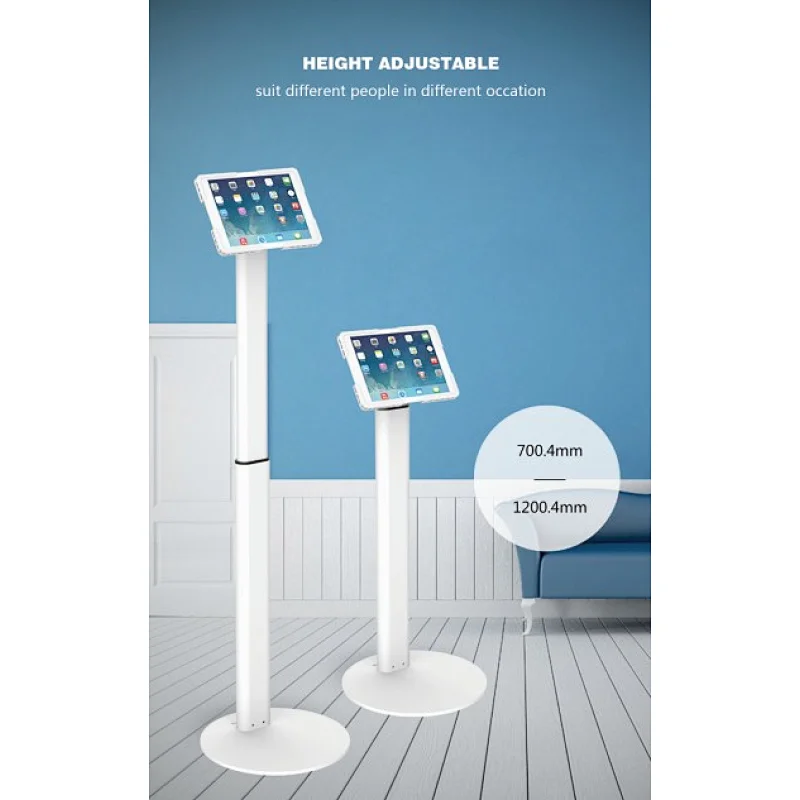 Tablet kiosk stand With Swivel 360 degreeTablet Enclosure  adjustable flexible folding for ipad stand