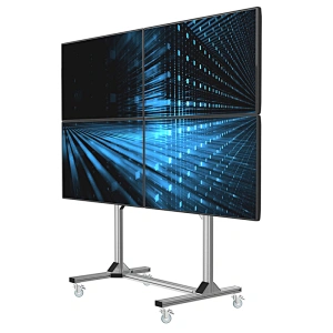 VESA 600 X 400 4 Screens Modern Monitor Mount Adjustable Moveable TV Floor Stand