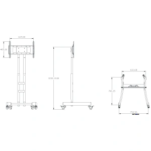Multi Functional Movable LCD Stand Mount TV Mobile Carts Bracket