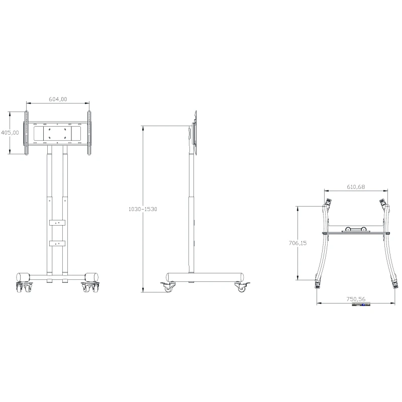 Multi Functional Movable LCD Stand Mount TV Mobile Carts Bracket