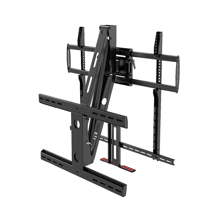 Brand New Large size Gas Spring Interactive Pull-Down Mantel Fireplace TV Wall Mount for 63-100 inch TV