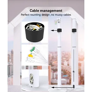 Height Adjustable Face Recognition Body Temperature Holder Floor Stand Kiosk