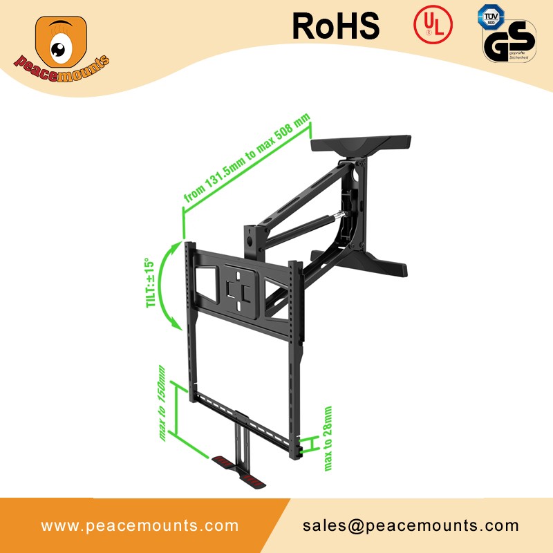 Pop out video monitor wall mount Vesa 600 and 400 compatible